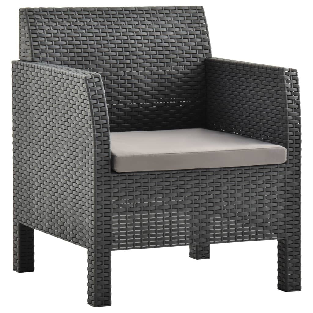 2 Piece Garden Lounge Set with Cushions PP Anthracite