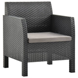 2 Piece Garden Lounge Set with Cushions PP Anthracite