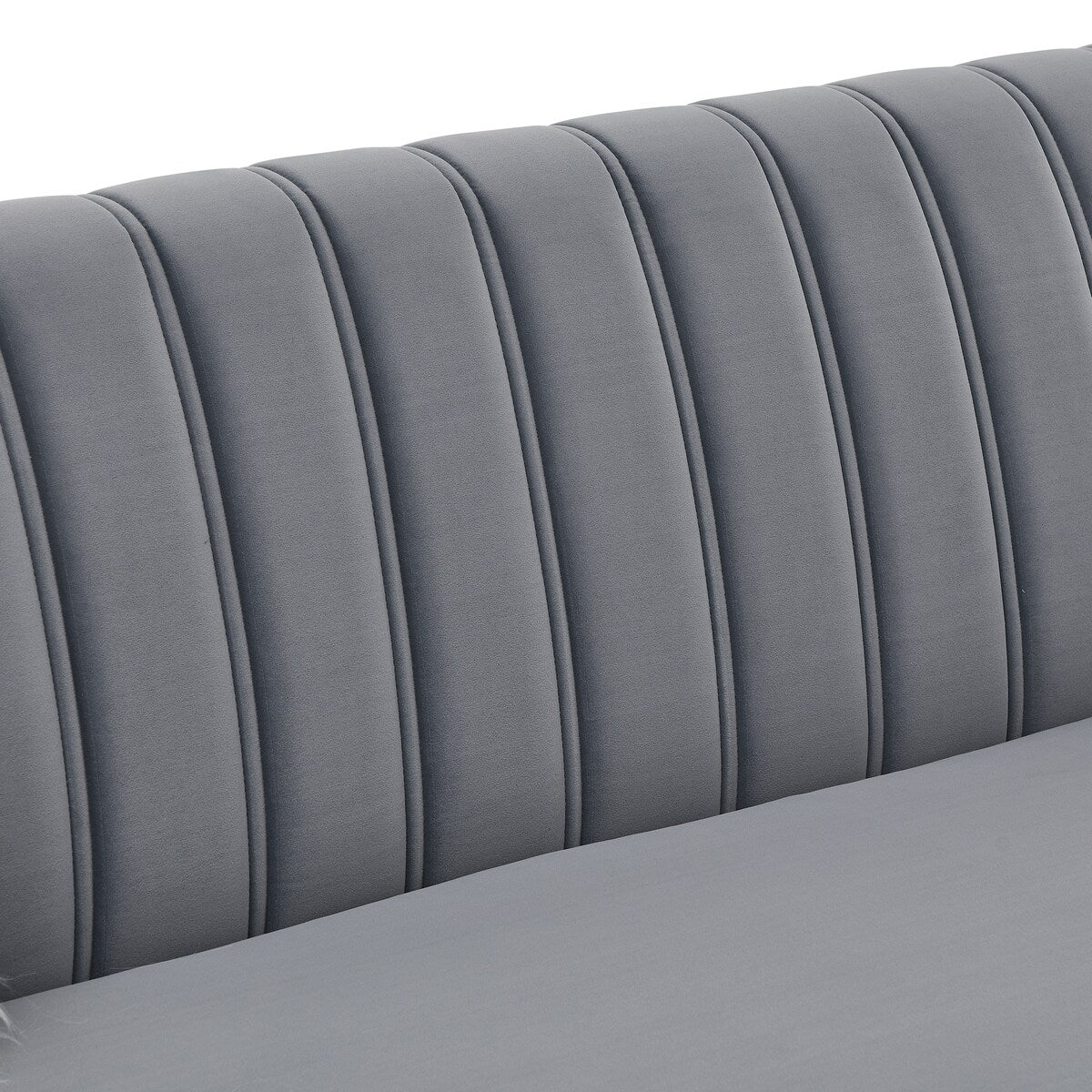 2 Piece Living Room Sofa Set, Including 3-seater Sofa and Sofa Chair with Mirrored Side Trim & Four Pillow