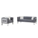 2 Piece Living Room Sofa Set, Including 3-seater Sofa and Sofa Chair with Mirrored Side Trim & Four Pillow