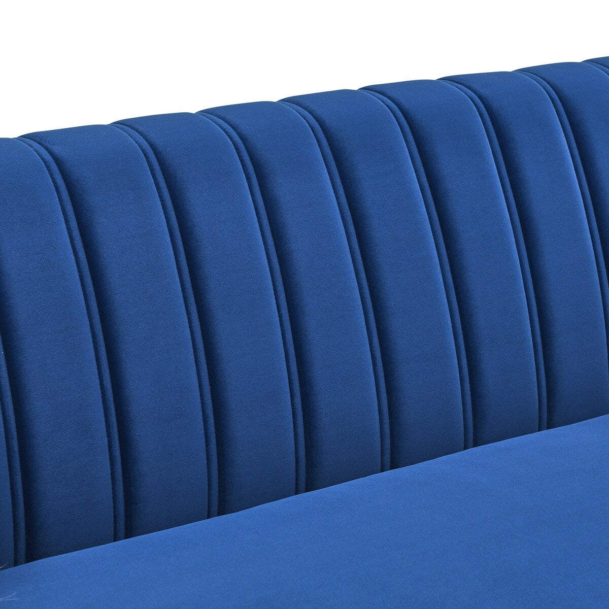 2 Piece Living Room Sofa Set, Including 3-seater Sofa and Sofa Chair with Mirrored Side Trim & Four Pillow