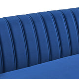2 Piece Living Room Sofa Set, Including 3-seater Sofa and Sofa Chair with Mirrored Side Trim & Four Pillow