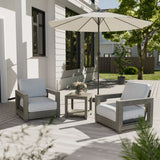 2-Piece Outdoor Hand-painted Aluminum Patio Chairs with Gray Cushions