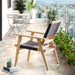 2-Piece Outdoor Natural Wood and Black Rope Lawn Chair