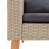 2 Piece Patio Lounge Set with Cushions Poly Rattan Beige