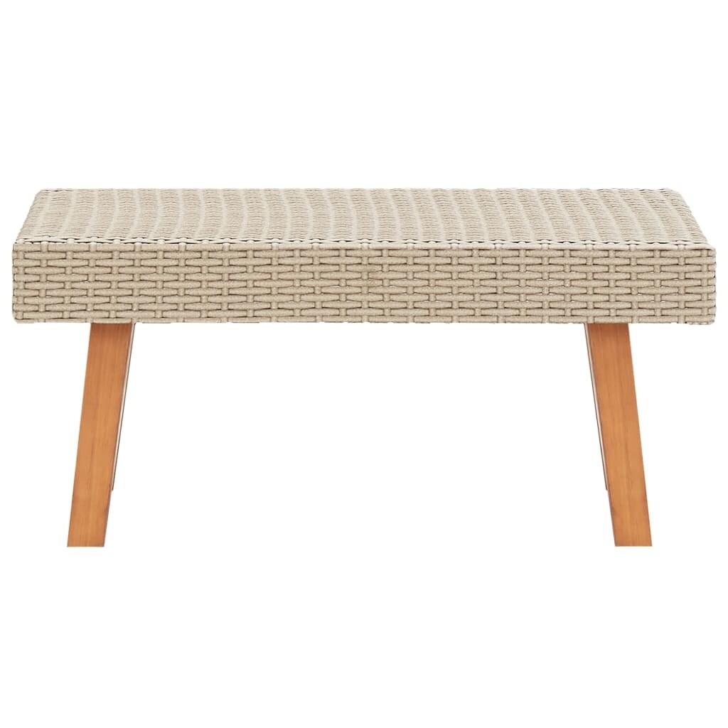 2 Piece Patio Lounge Set with Cushions Poly Rattan Beige