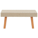 2 Piece Patio Lounge Set with Cushions Poly Rattan Beige