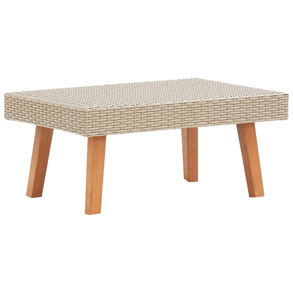 2 Piece Patio Lounge Set with Cushions Poly Rattan Beige