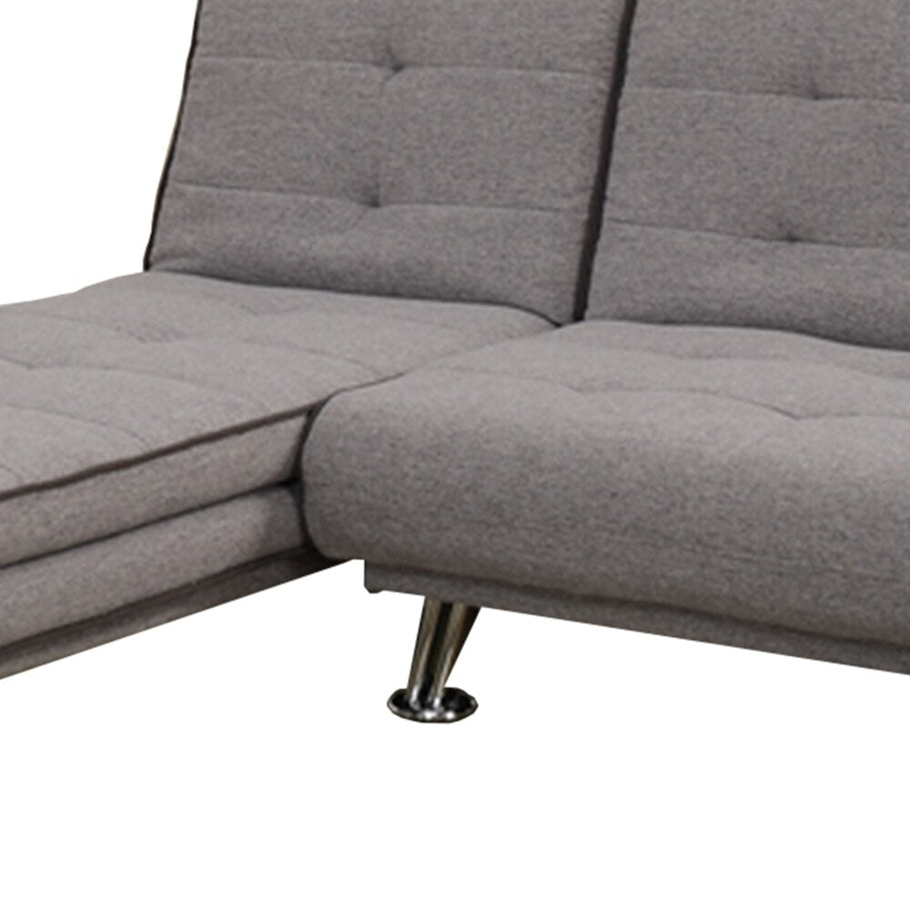 2 Piece Sectional Set With Adjustable Tufted Back In Grey