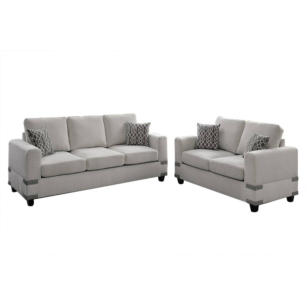 2 Piece Sofa Set With Accent Pillows