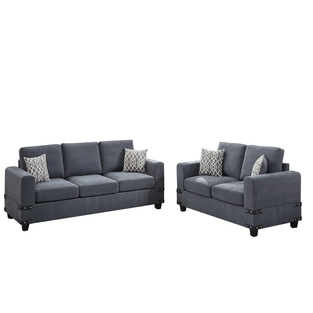 2 Piece Sofa Set With Accent Pillows