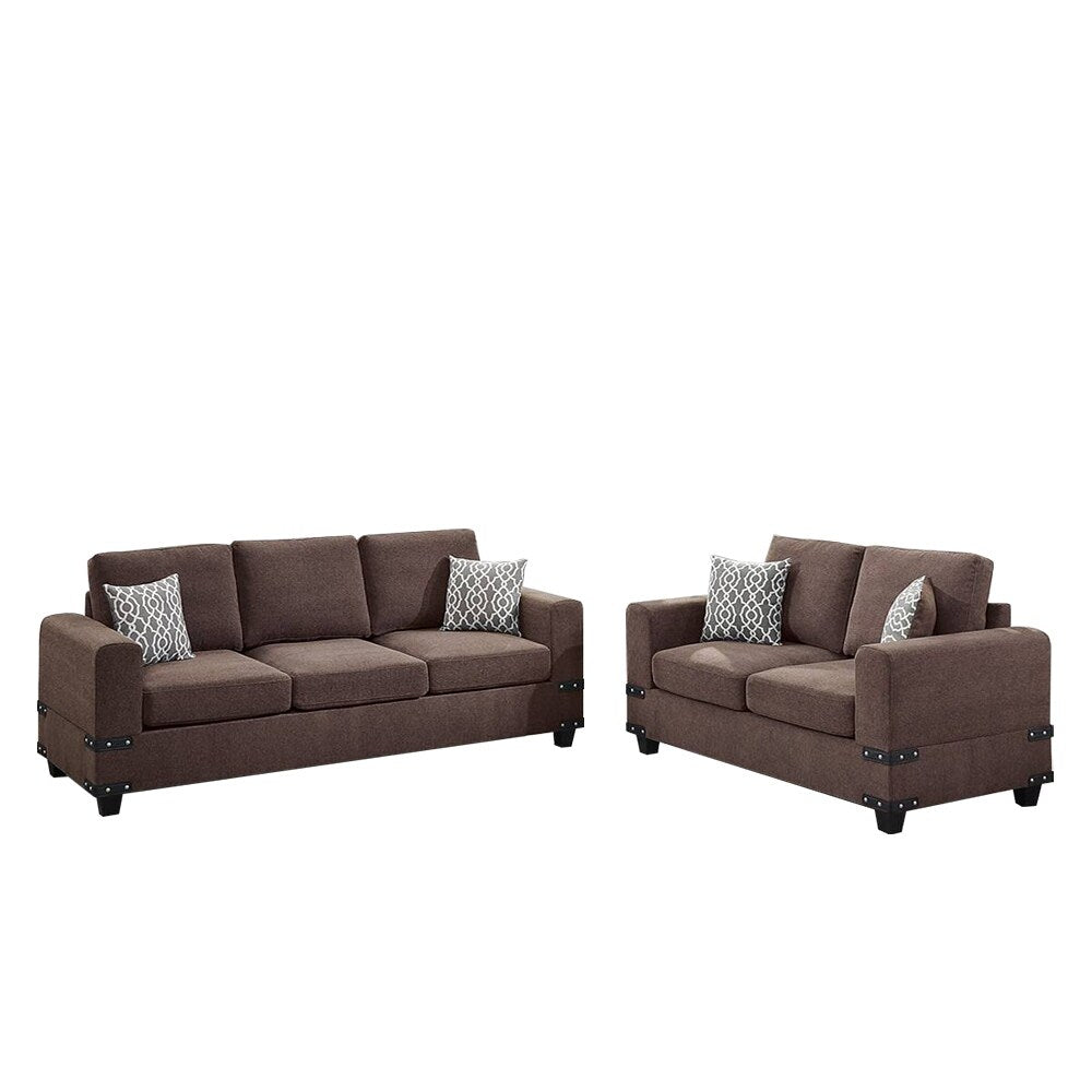 2 Piece Sofa Set With Accent Pillows