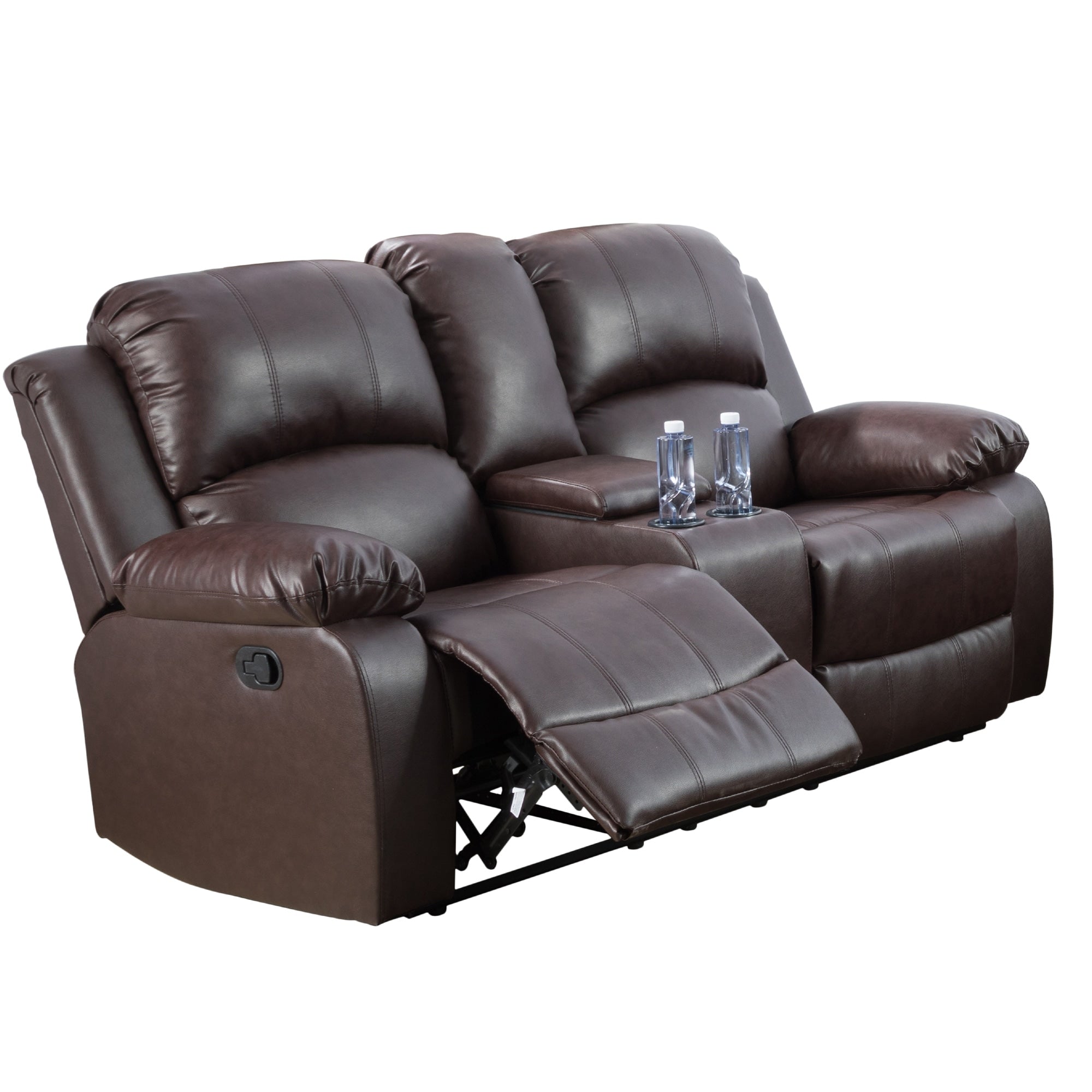 2 Seat Recliner Loveseat with A Storage Console Black 2890B L