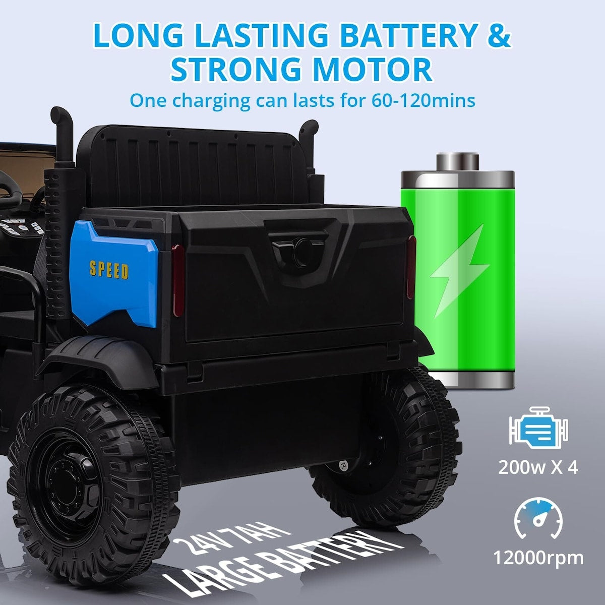 2-Seater Farmer's Car ，24V Battery Powered Electric Vehicle Truck for Kids with Music