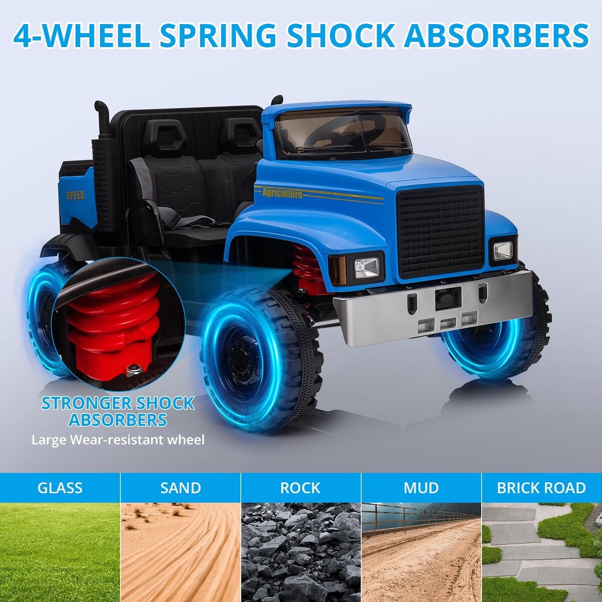 2-Seater Farmer's Car ，24V Battery Powered Electric Vehicle Truck for Kids with Music
