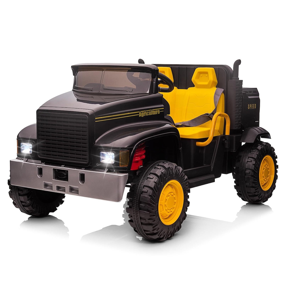 2-Seater Farmer's Car ，24V Battery Powered Electric Vehicle Truck for Kids with Music