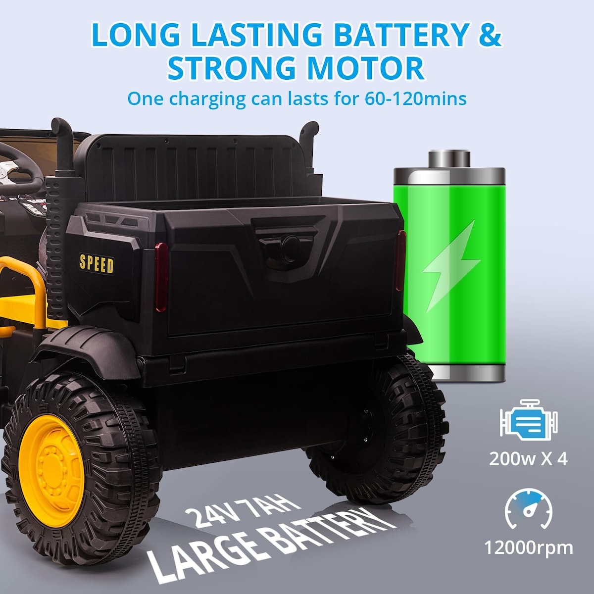 2-Seater Farmer's Car ，24V Battery Powered Electric Vehicle Truck for Kids with Music