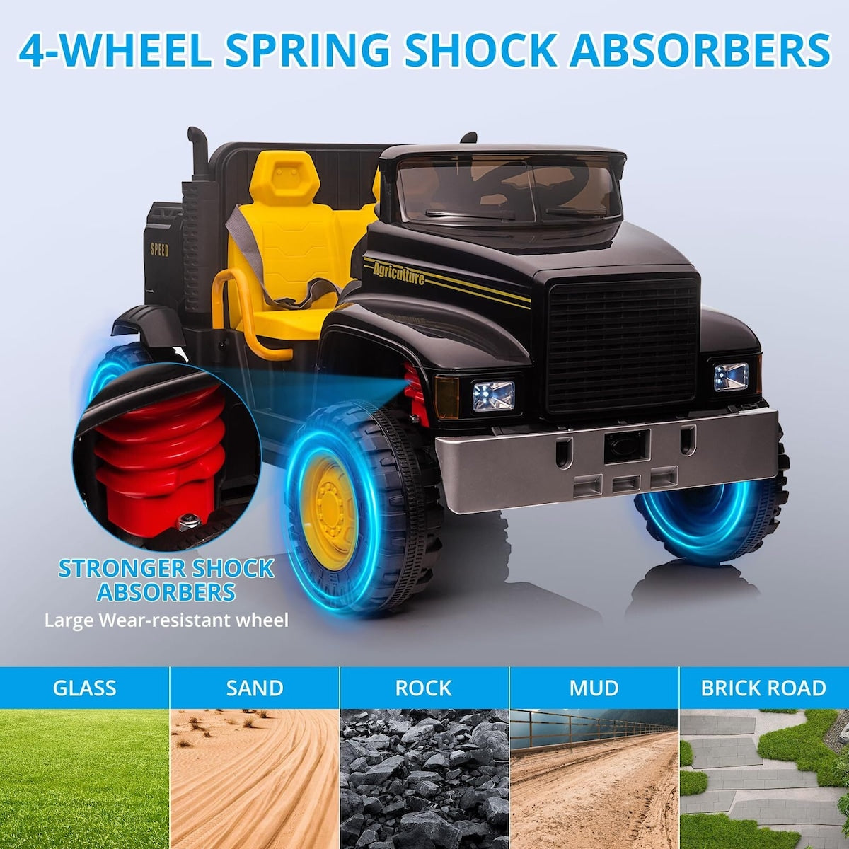 2-Seater Farmer's Car ，24V Battery Powered Electric Vehicle Truck for Kids with Music