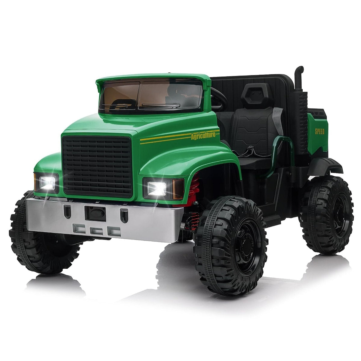 2-Seater Farmer's Car ，24V Battery Powered Electric Vehicle Truck for Kids with Music