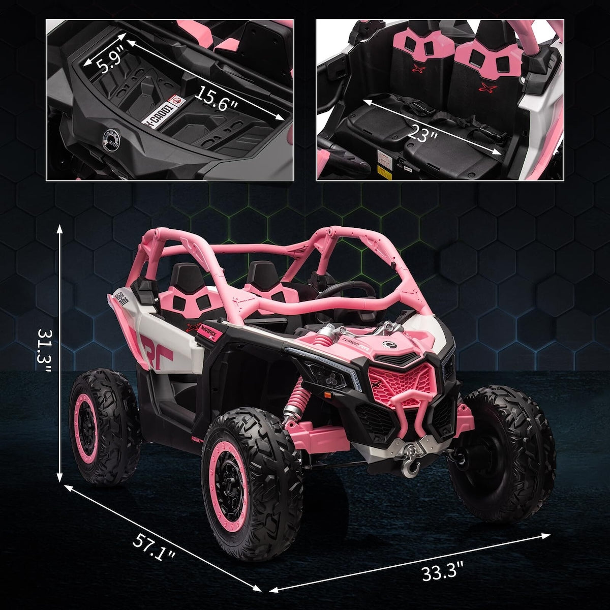 2 Seater Ride on UTV Car, Licensed Can-Am Electric Off-Road Car