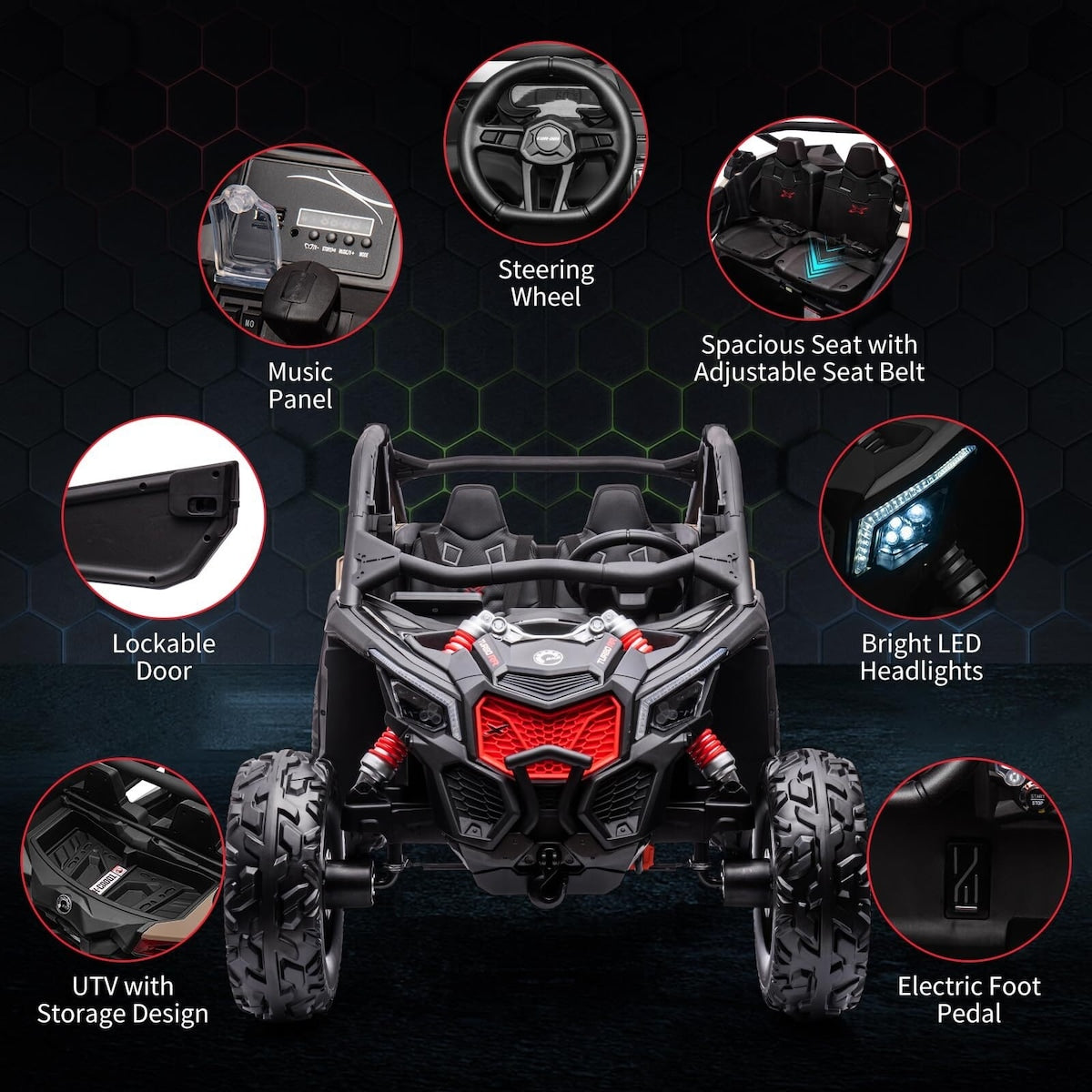 2 Seater Ride on UTV Car, Licensed Can-Am Electric Off-Road Car