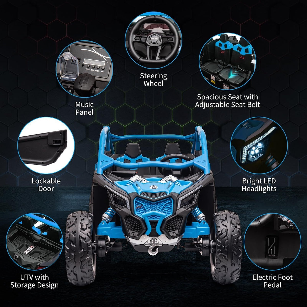 2 Seater Ride on UTV Car, Licensed Can-Am Electric Off-Road Car
