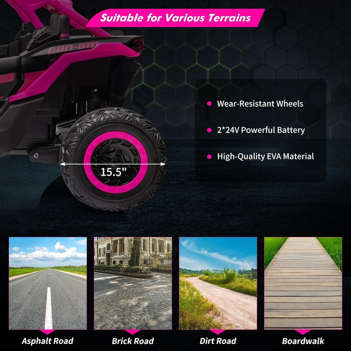 2 Seater Ride on UTV Car, Licensed Can-Am Electric Off-Road Car