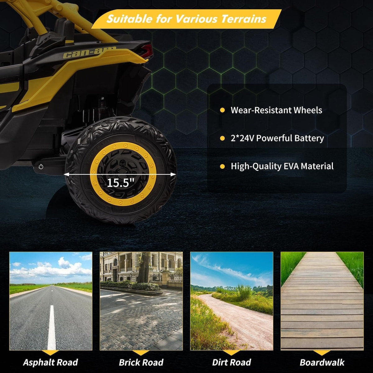 2 Seater Ride on UTV Car, Licensed Can-Am Electric Off-Road Car