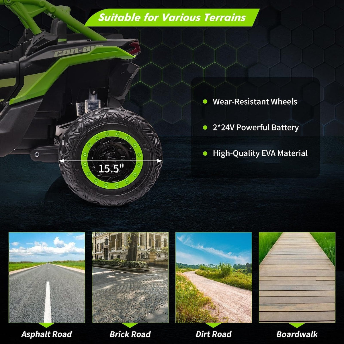 2 Seater Ride on UTV Car, Licensed Can-Am Electric Off-Road Car