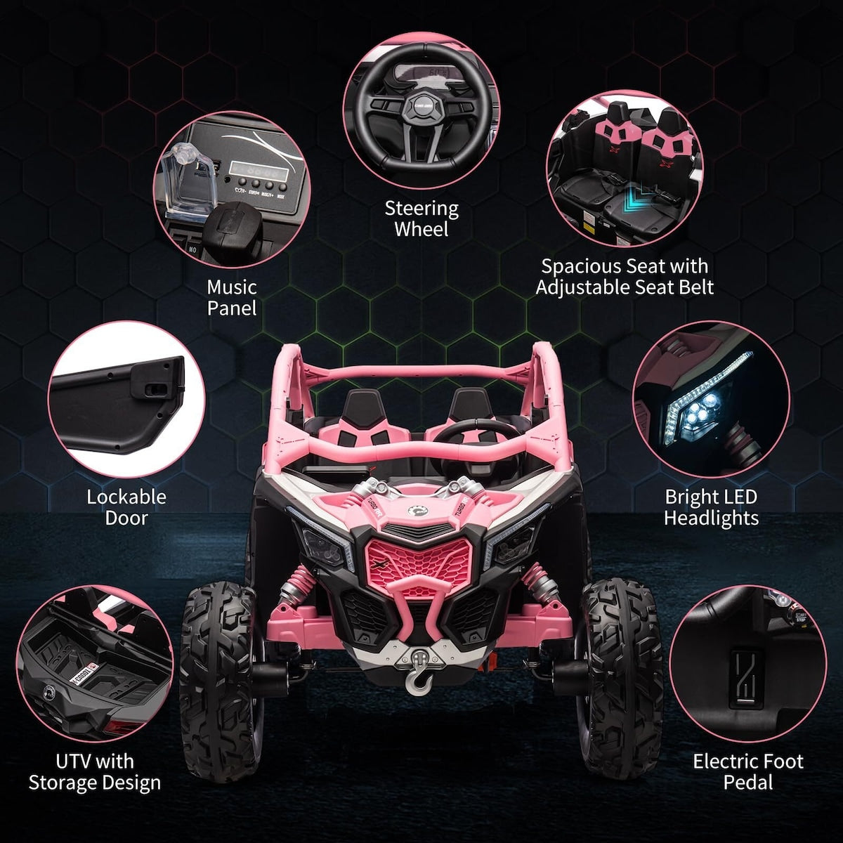2 Seater Ride on UTV Car, Licensed Can-Am Electric Off-Road Car