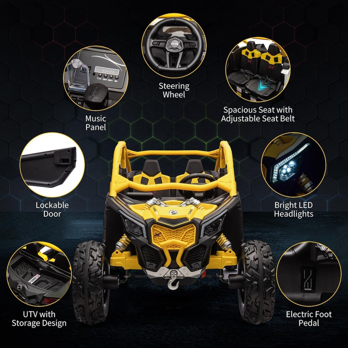 2 Seater Ride on UTV Car, Licensed Can-Am Electric Off-Road Car