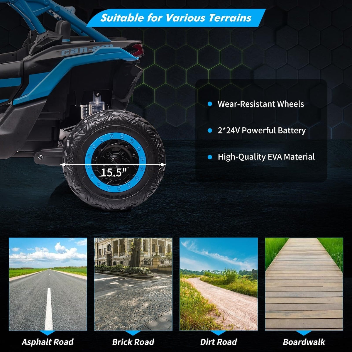 2 Seater Ride on UTV Car, Licensed Can-Am Electric Off-Road Car
