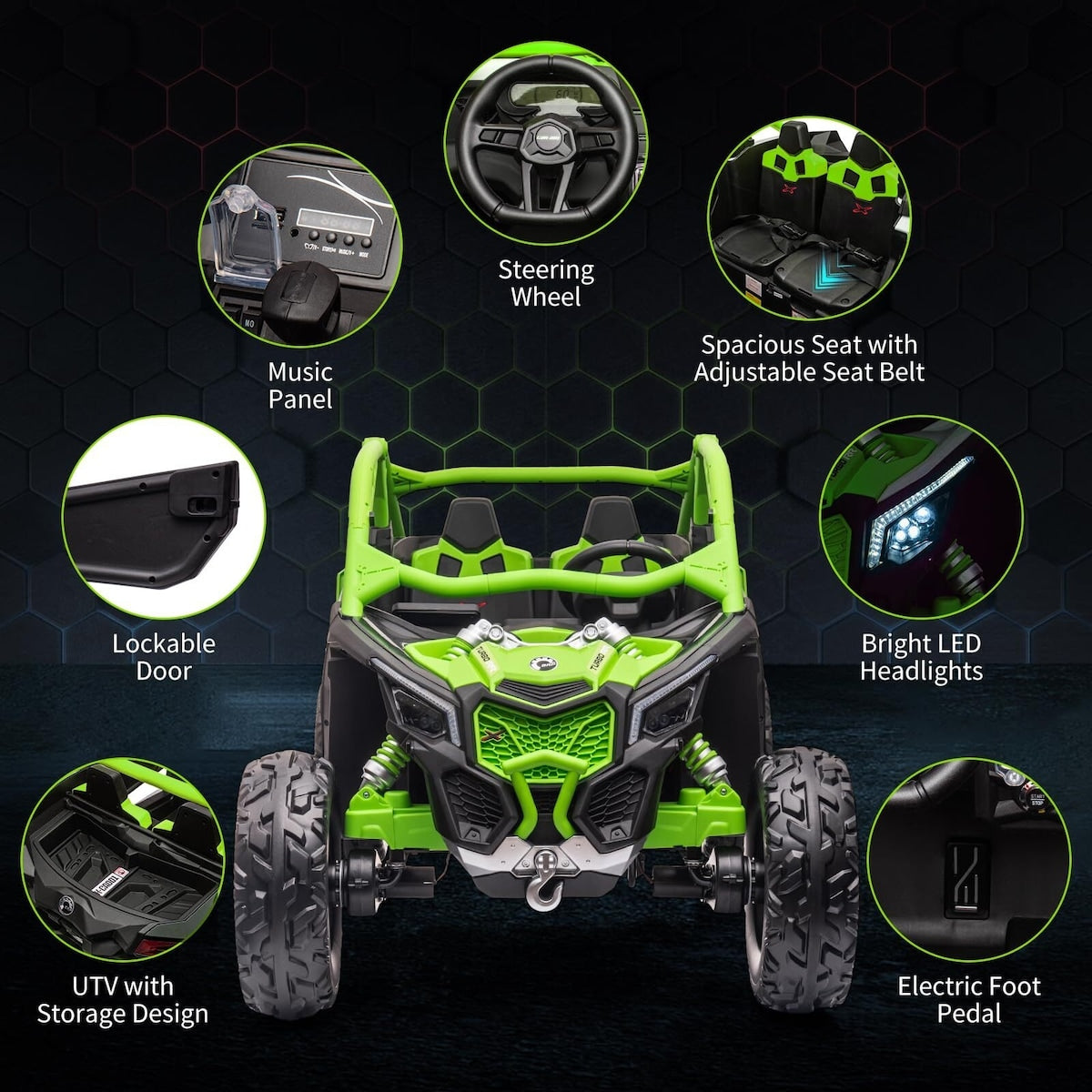 2 Seater Ride on UTV Car, Licensed Can-Am Electric Off-Road Car