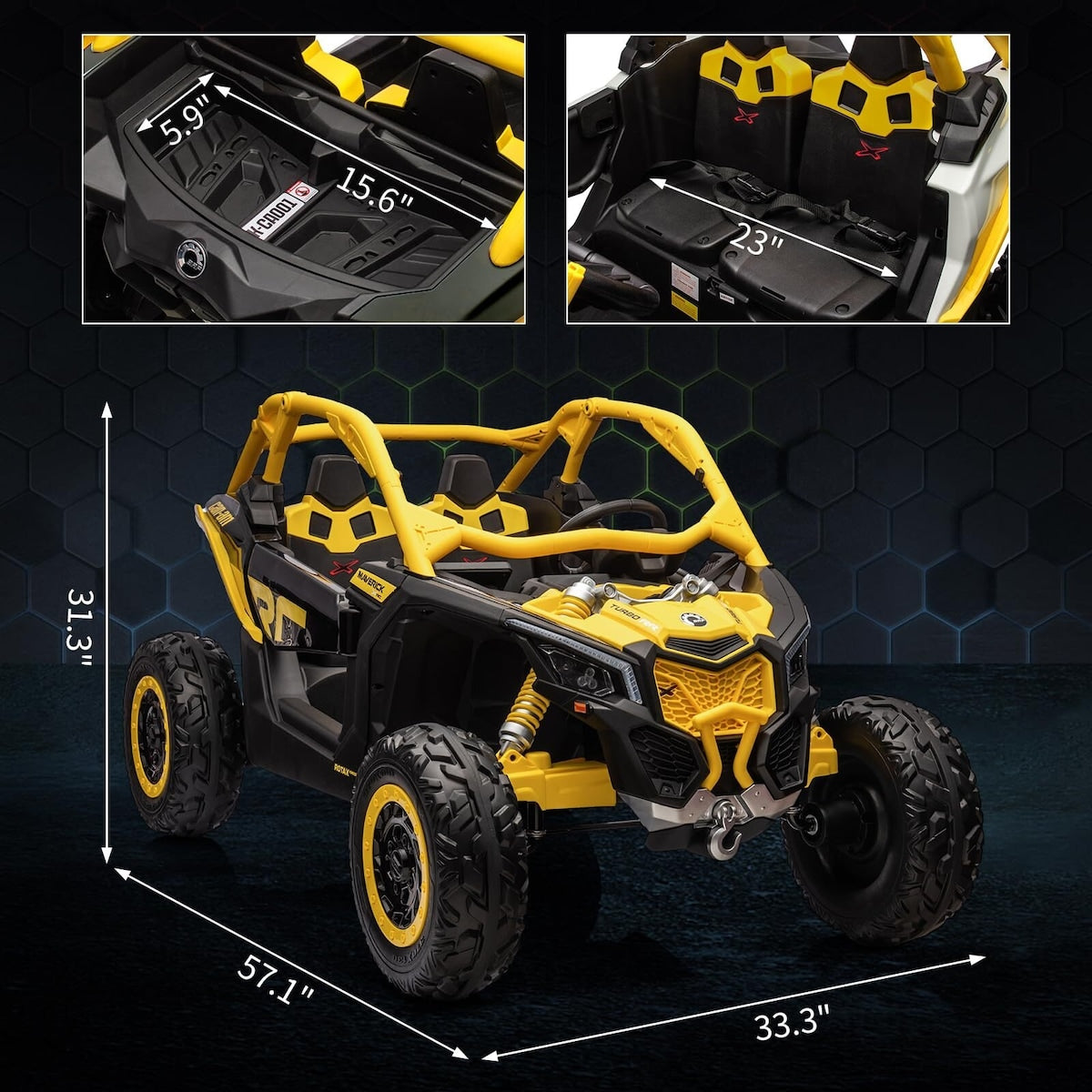 2 Seater Ride on UTV Car, Licensed Can-Am Electric Off-Road Car