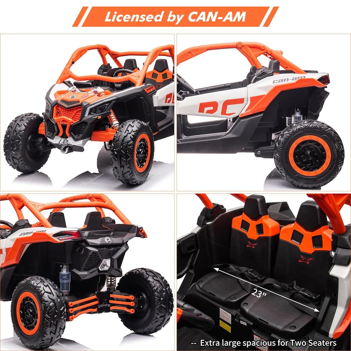 2 Seater Ride on UTV Car, Licensed Can-Am Electric Off-Road Car
