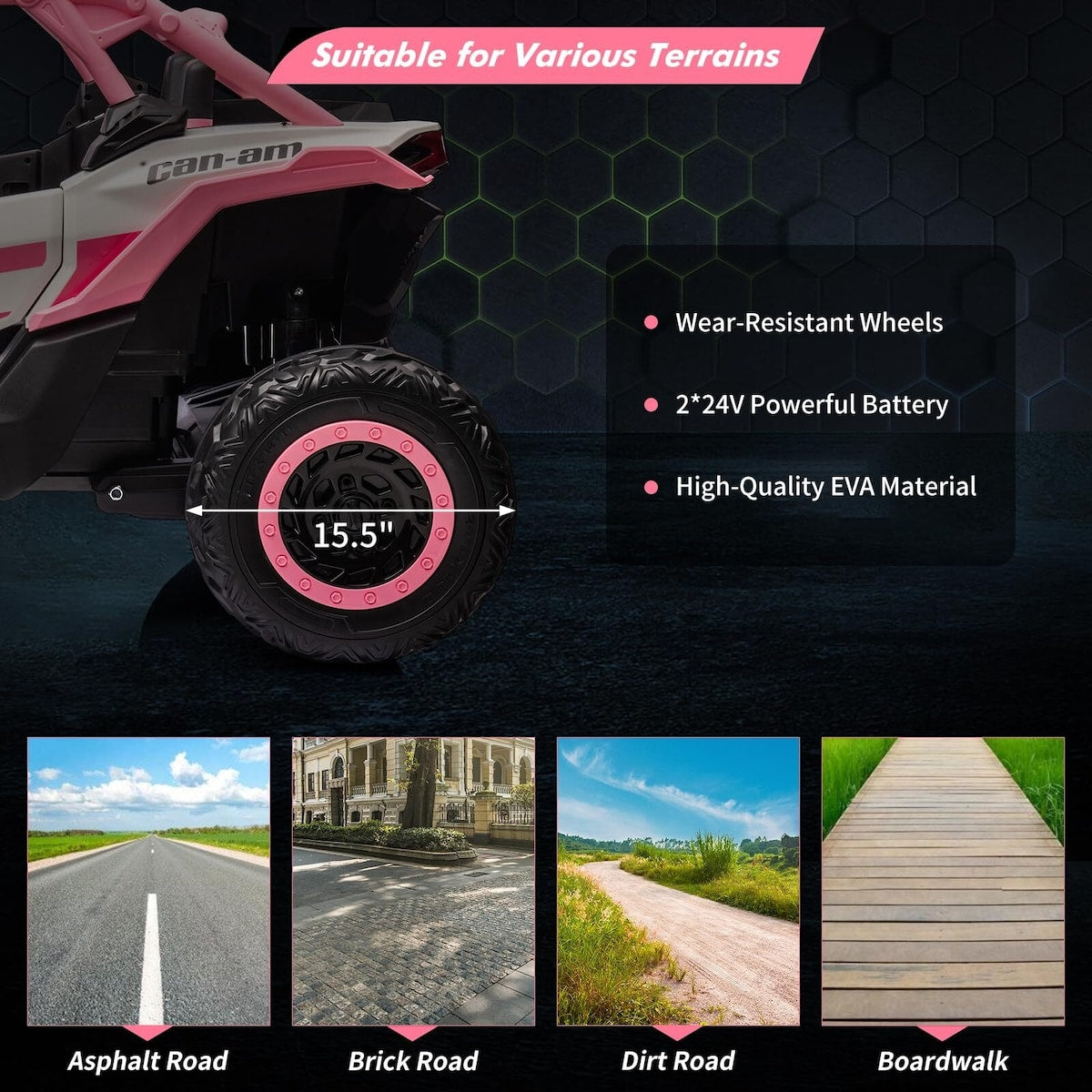 2 Seater Ride on UTV Car, Licensed Can-Am Electric Off-Road Car