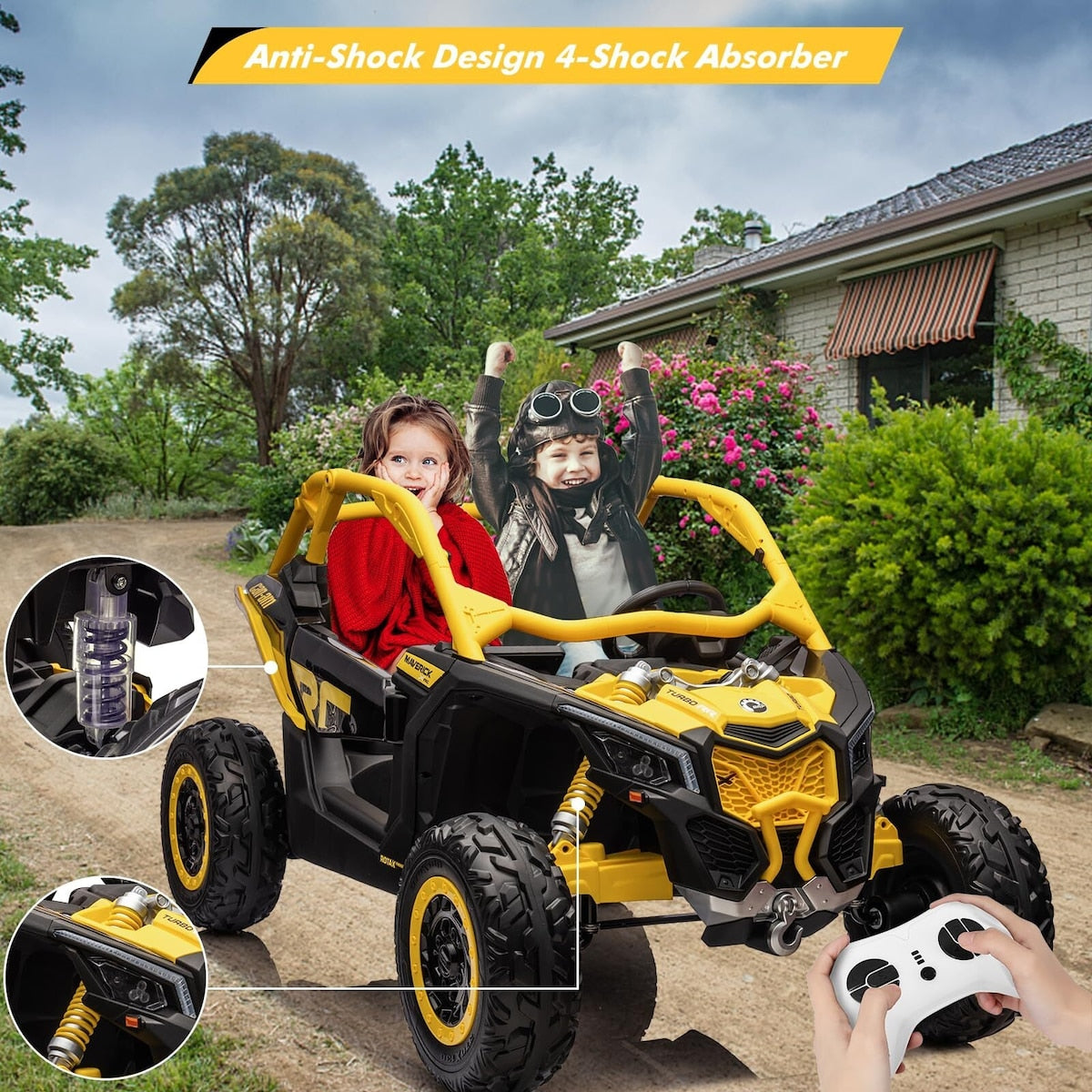 2 Seater Ride on UTV Car, Licensed Can-Am Electric Off-Road Car