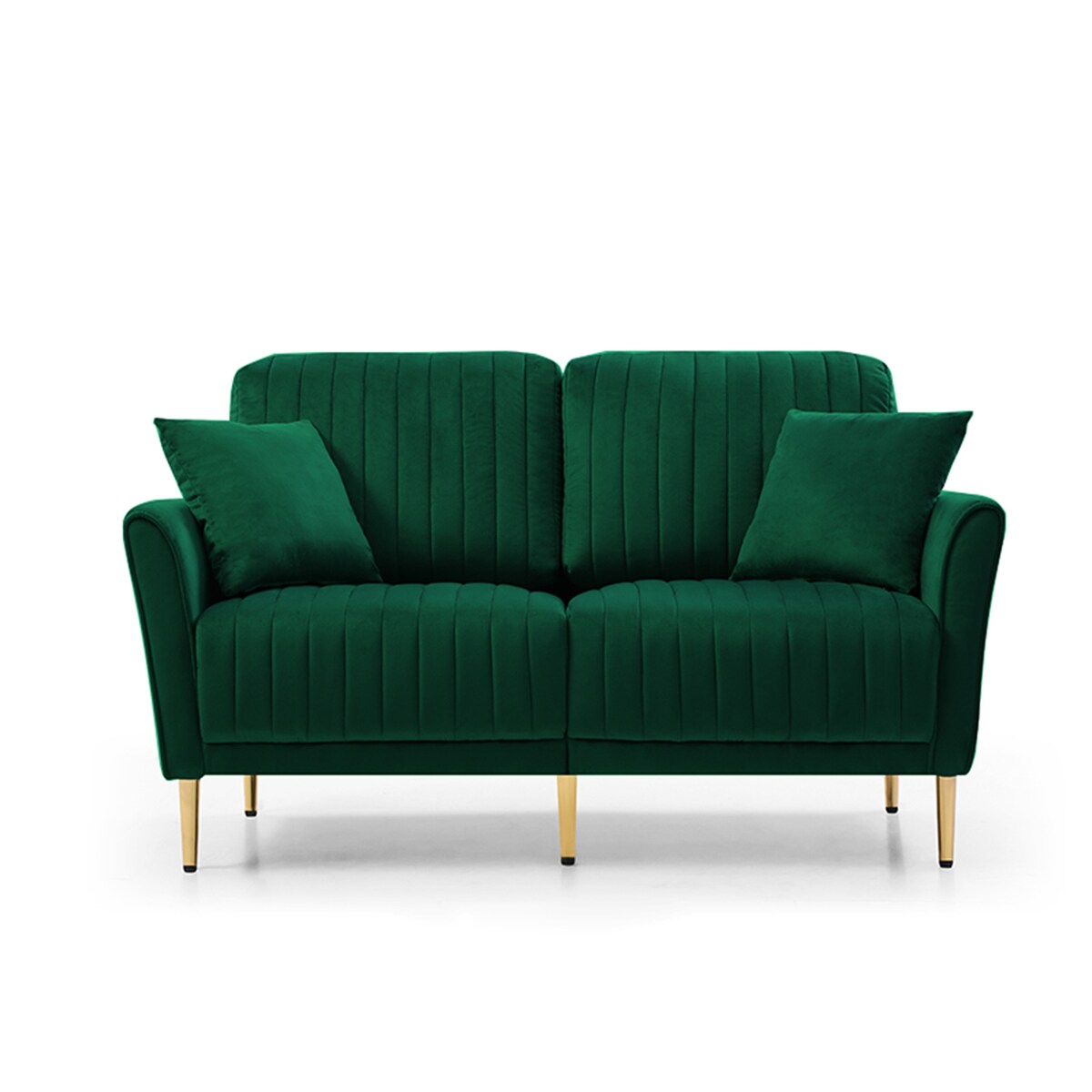 2-Seater Sofa Couch with Channel Tufted on Back and Seat Cushions