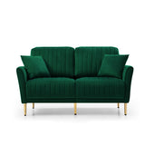2-Seater Sofa Couch with Channel Tufted on Back and Seat Cushions