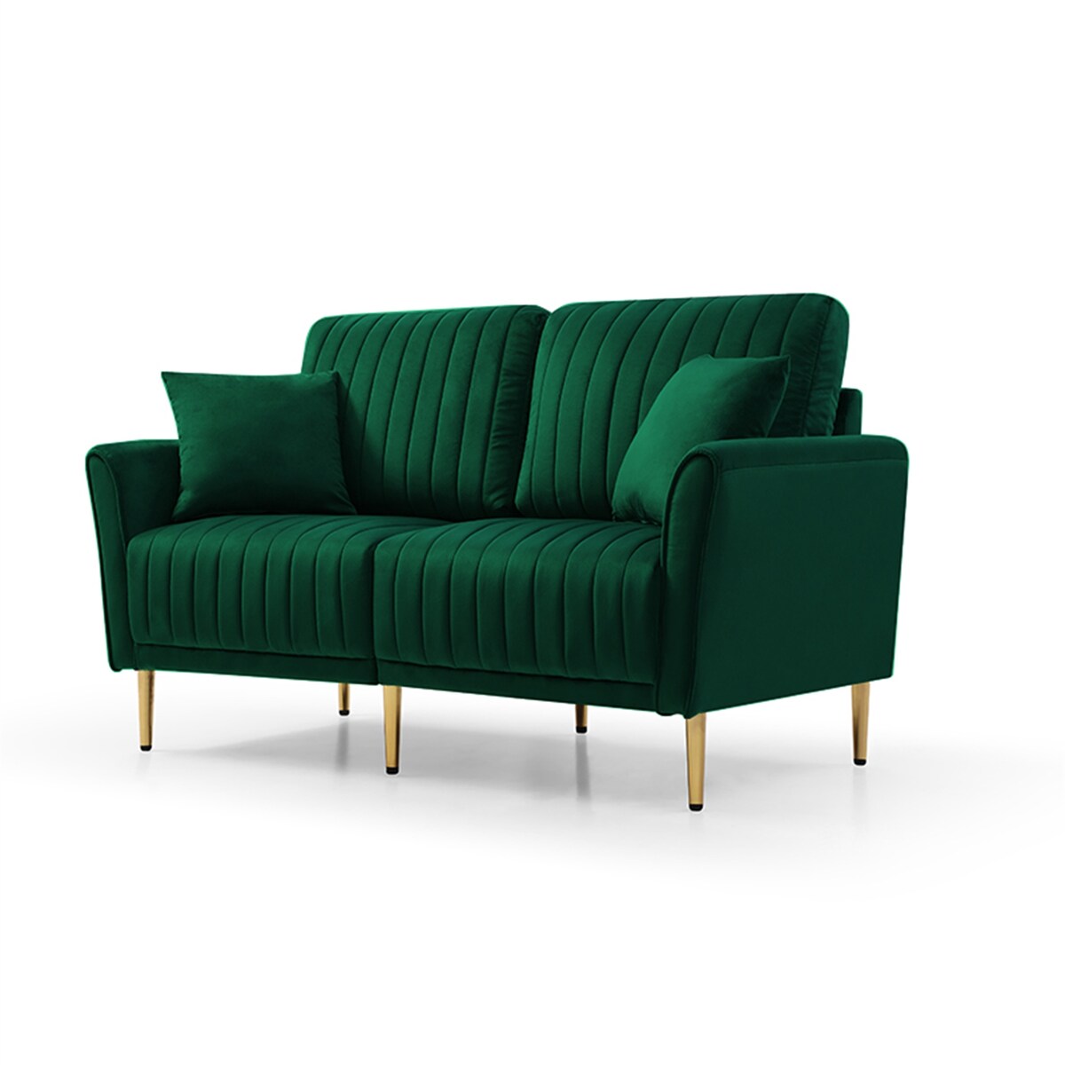 2-Seater Sofa Couch with Channel Tufted on Back and Seat Cushions