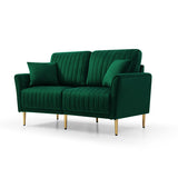 2-Seater Sofa Couch with Channel Tufted on Back and Seat Cushions