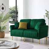 2-Seater Sofa Couch with Channel Tufted on Back and Seat Cushions