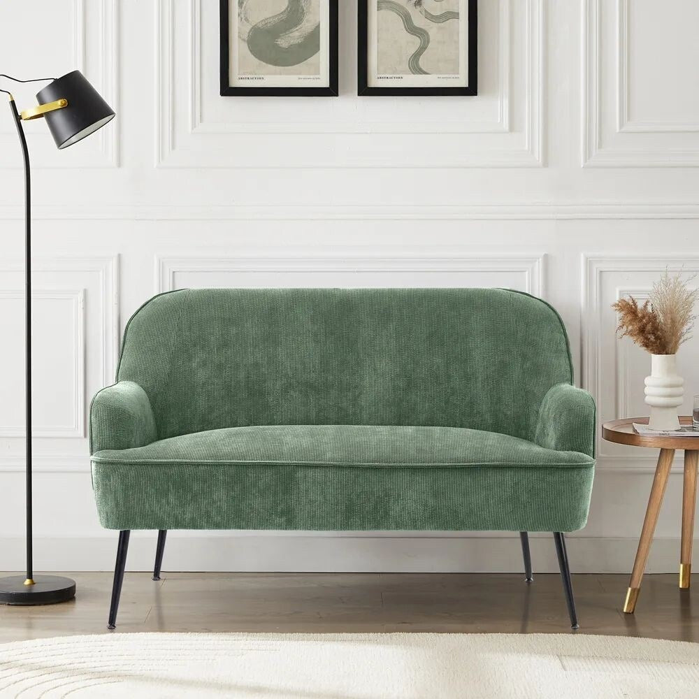 2-Seater Sofa In Green Corduroy