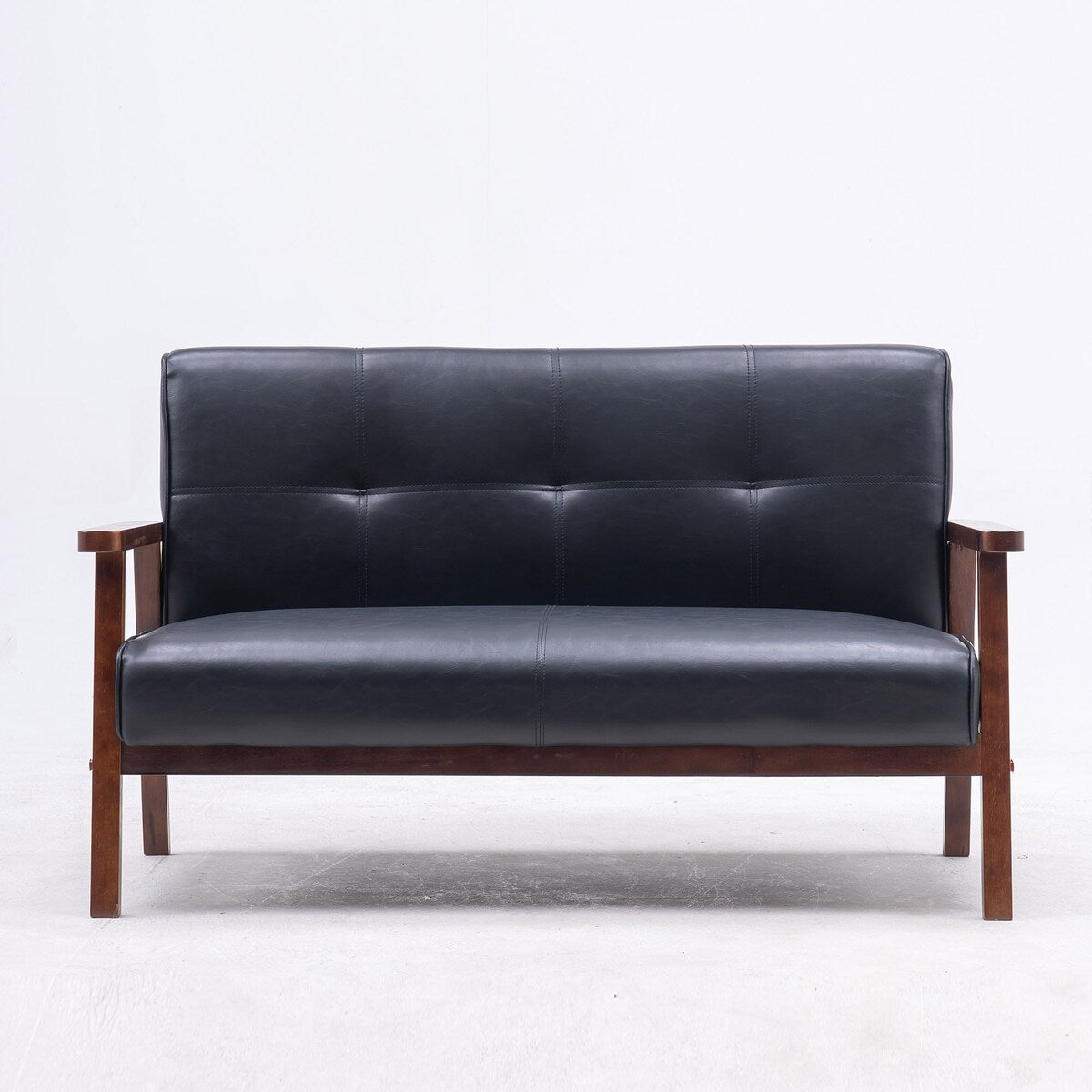 Nestfair 2-Seater Square Arm PU leather Loveseat