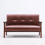 Nestfair 2-Seater Square Arm PU leather Loveseat