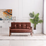 Nestfair 2-Seater Square Arm PU leather Loveseat