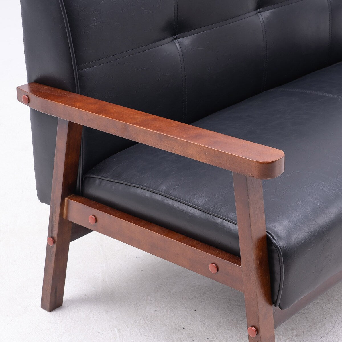 Nestfair 2-Seater Square Arm PU leather Loveseat