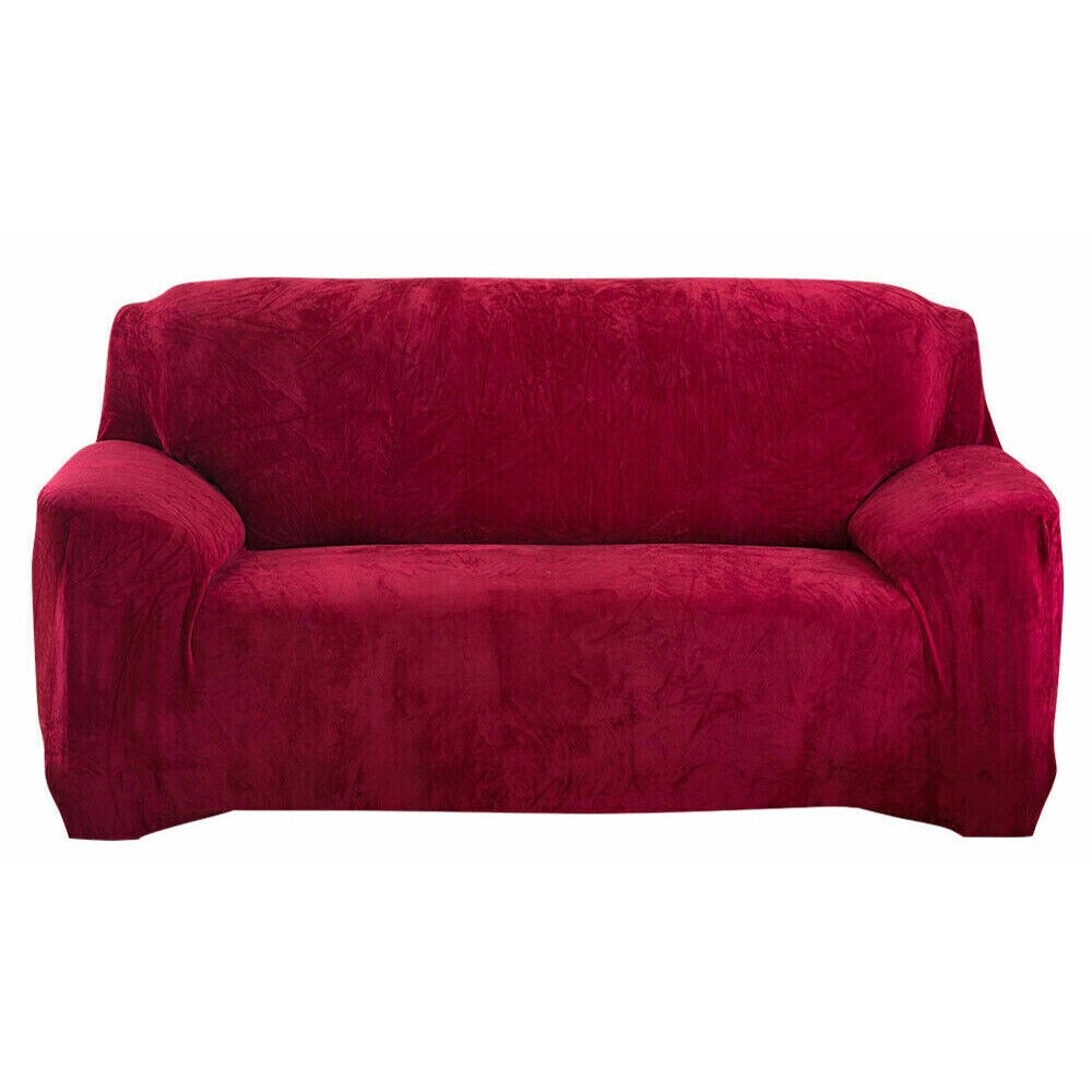2-Seater Stretch Plush Sofa Slipcover