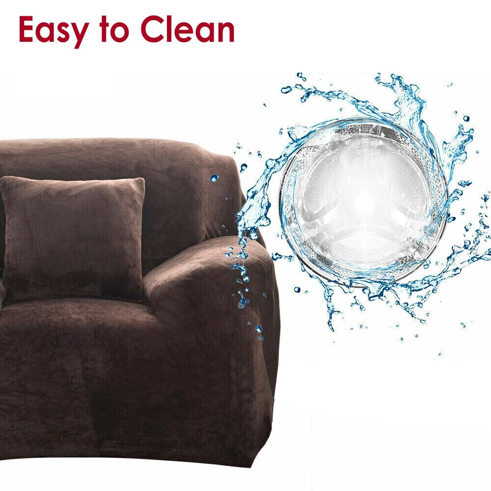 2-Seater Stretch Plush Sofa Slipcover