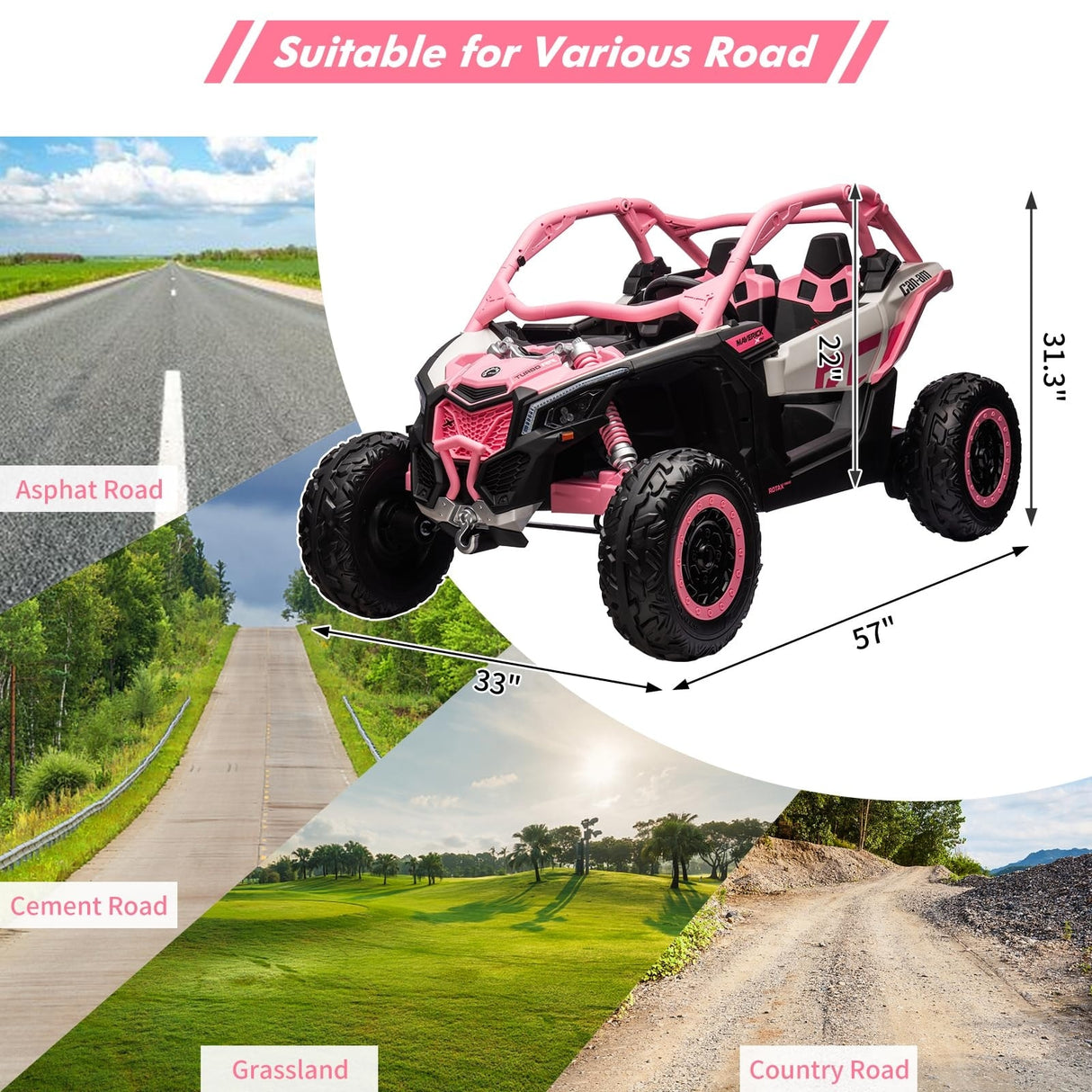 2 Seats Ride on UTV with Remote Control for Kids